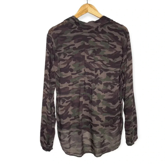 Bella Dahl Green Camo Camouflage Hipster Button Front Shirt Women's Size Medium - Picture 8 of 10